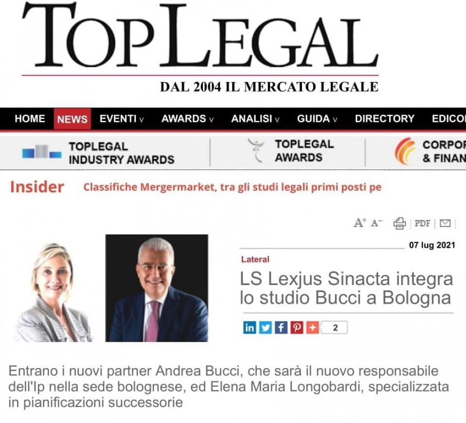 LS Lexjus Sinacta integra lo studio Bucci a Bologna - TopLegal dal 2004 il mercato legale-0.jpg