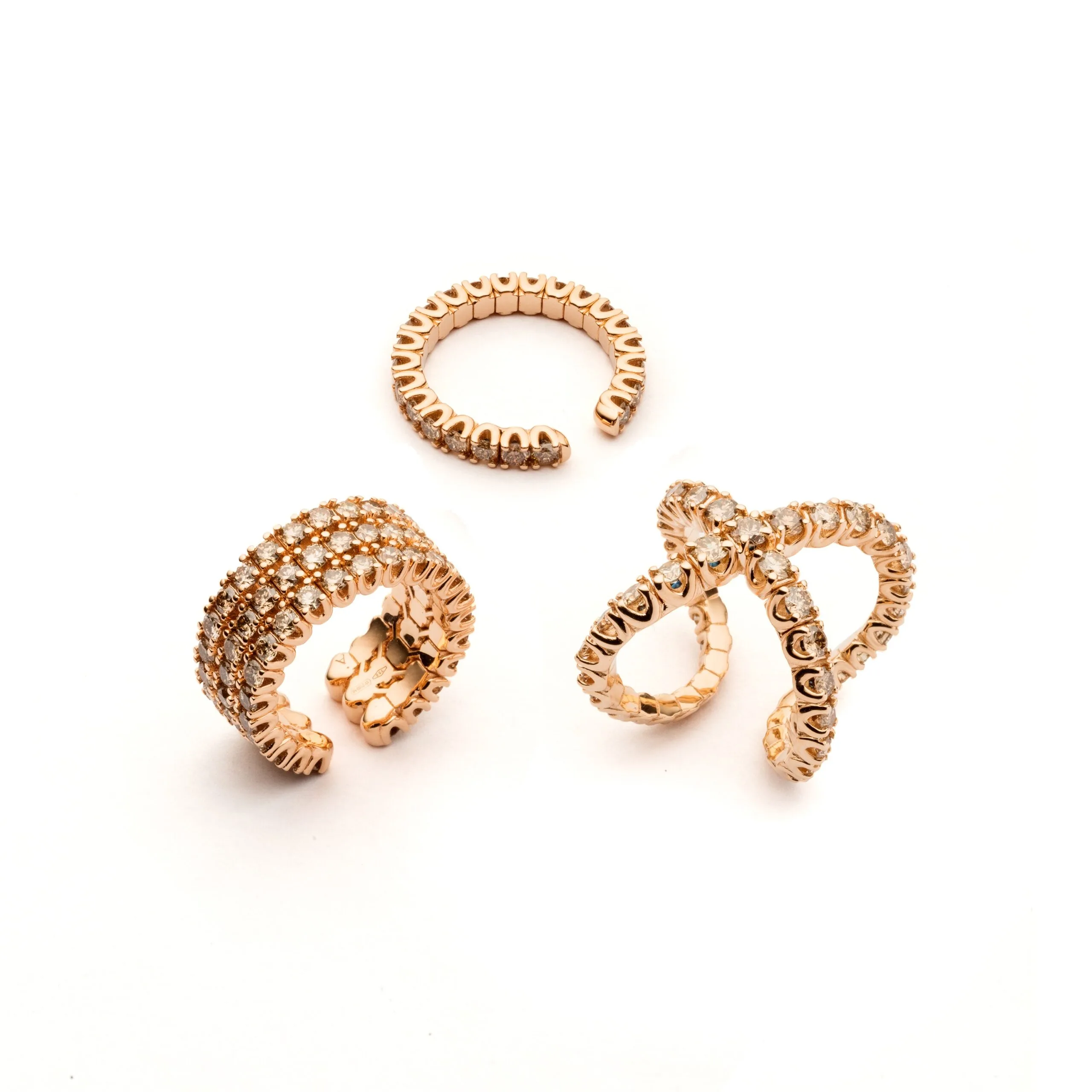 Antonini Milano - Cortina - anelli oro rosa e diamanti champagne_2