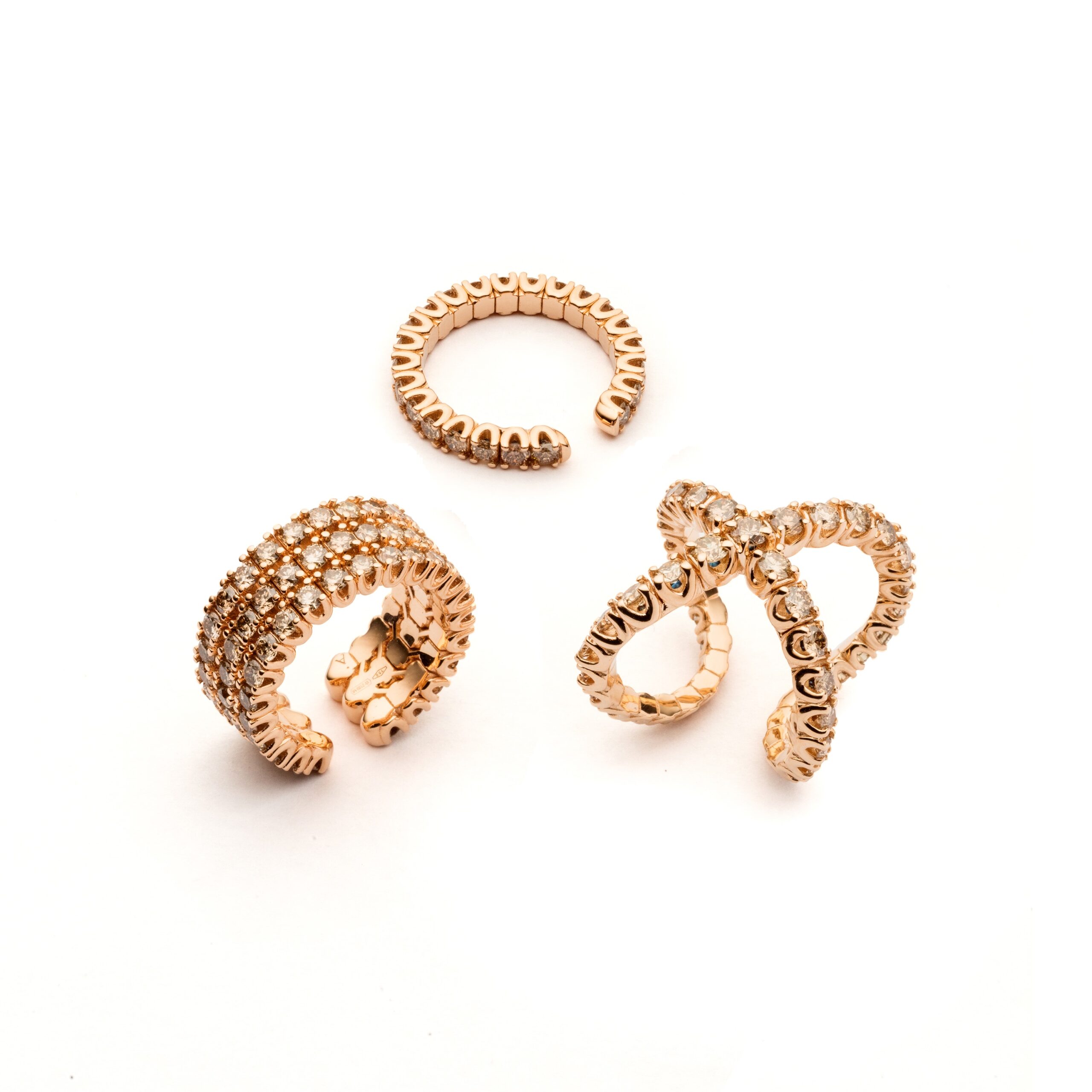 Antonini Milano - Cortina - anelli oro rosa e diamanti champagne_2