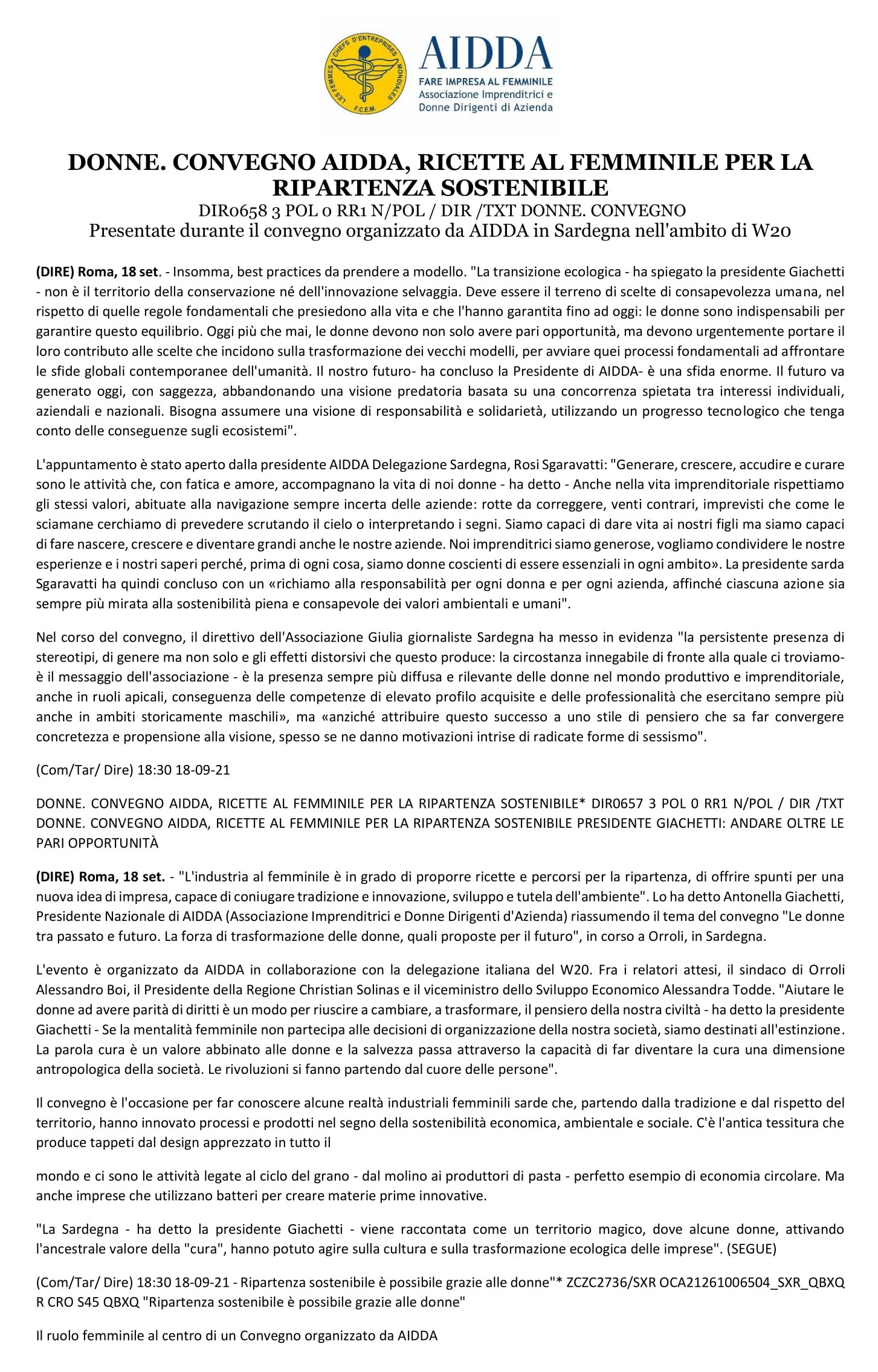DONNE. CONVEGNO AIDDA, RICETTE AL FEMMINILE PER LA RIPARTENZA SOSTENIBILE-1.jpg